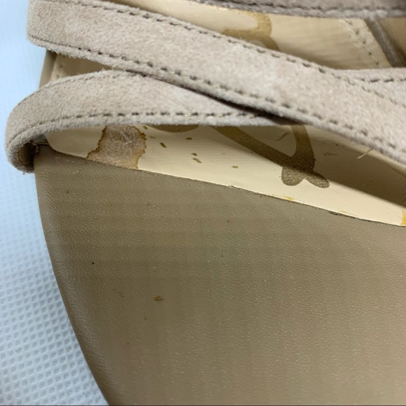 Sam Edelman Alba Tan Suede Lace Up Cage High Heeled Sandals - Picture 9 of 10